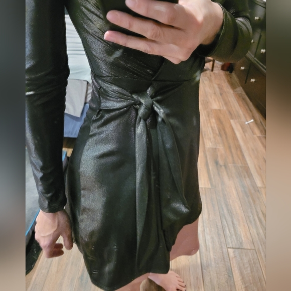 BCBG Metallic Wrap Dress - Picture 3 of 7